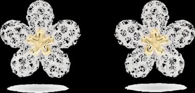 Swarovski 5136838 montre femme, boucles d'oreilles cristaux blancs rhodiés motif fleur