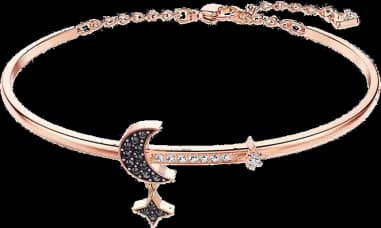 Swarovski 5429729 montre femme, bracelet jonc ajustable plaqué or rose