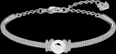 Swarovski 5461083 montre femme, jonc ajustable perle et cristaux