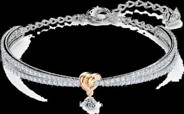 Swarovski 5516544 montre femme, jonc ajustable plaqué rhodium cristaux blancs