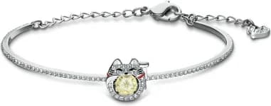 Swarovski 5537487 montre femme, bracelet jonc dance cat rhodium cristaux