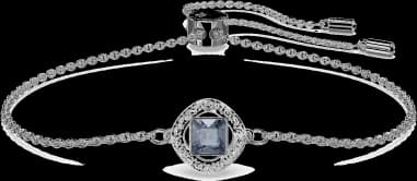 Bracelet Swarovski Angélique 5662141 coupe carré bleu rhodié