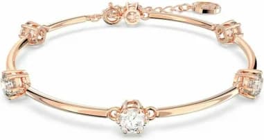 Swarovski 5654495 montre femme, rond cristal or rose scintillant