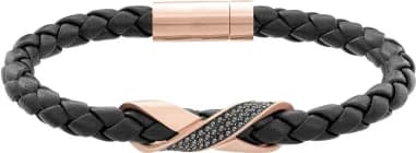 Swarovski 5115156 montre unisexe, bracelet cross cuir or rose cristaux