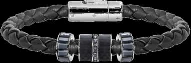 Swarovski 5159648 montre, diagonal cuir tressé cristaux noirs