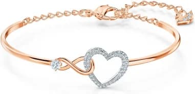 Swarovski 5518869 montre femme, cadran coeur blanc, bracelet plaqué or rose, Hyperbola