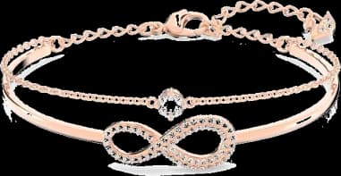 Swarovski 5518871 montre femme, motif infini cristaux blancs sur métal doré