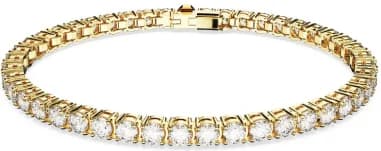 Bracelet Swarovski Matrix Tennis Taille ronde Plaqué or blanc