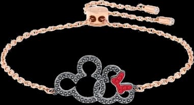Swarovski 5435138 montre femme, mickey & minnie plaqué or rose cristaux noirs