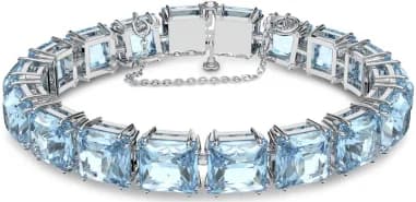 Bracelet Swarovski Millenia 5614924 cristaux taille carrée bleu rhodié