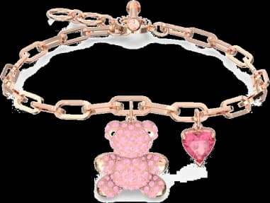 Swarovski 5642978 montre, métal plaqué or rose ourson 3D