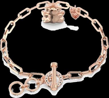Swarovski 5599284 montre, ours Teddy plaqué or rose Swarovski