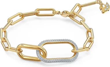 Swarovski 5566003 montre femme, maillons plaqué or et cristaux blancs