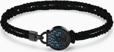 Swarovski 5561596 montre homme, tressé noir cristaux bleus noirs