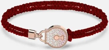 Swarovski 5561598 montre femme, cristaux roses et blancs sur corde rouge