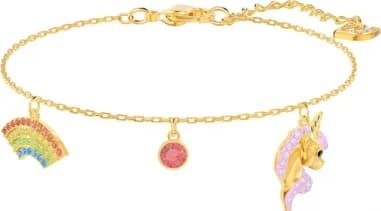 Swarovski 5468316 montre femme, licorne multicolore cristaux or