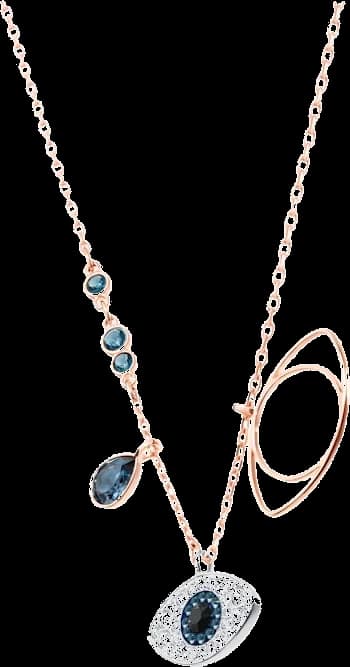 Collier Swarovski 5172560 Symbolica oeil porte bonheur en cristal bleu