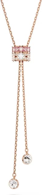 Swarovski 5690044 montre femme, collier en Y plaqué or rose cristaux roses