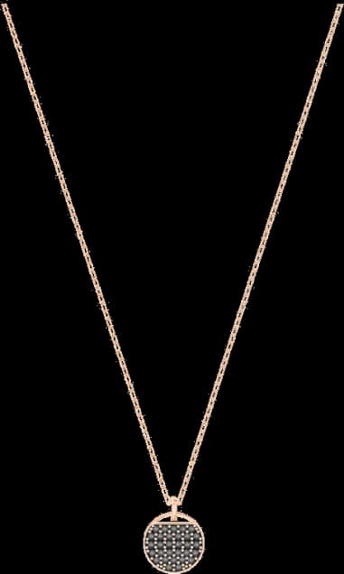 Swarovski 5347296 montre femme, collier Ginger plaqué or rose cristaux noirs