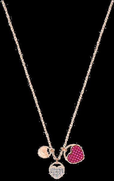 Swarovski 5472446 montre femme, collier plaqué or rose avec cœurs cristaux