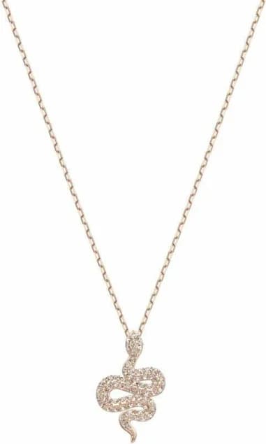 Swarovski 5438404 montre femme, collier plaqué or rose serpent incrusté de cristaux