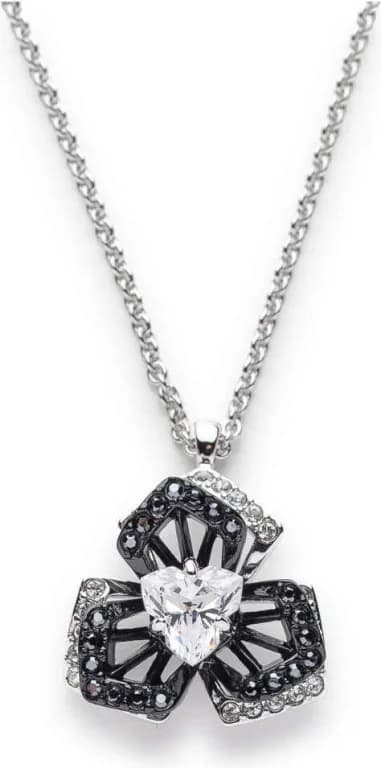 Swarovski 5372095 montre femme, collier plaqué rhodium cristaux noirs et blancs