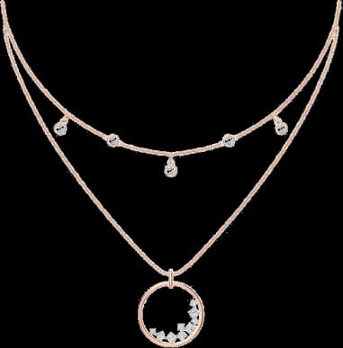 Swarovski 5493390 montre femme, collier plaqué or rose paré de cristaux blancs