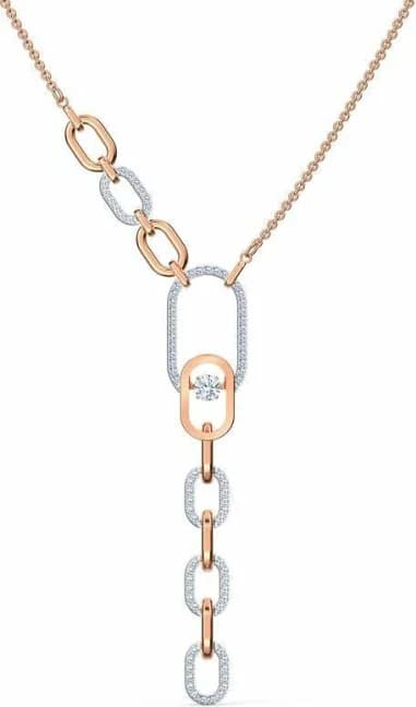 Swarovski 5559324 montre femme, collier plaqué or rose à pendentif cristal blanc scintillant
