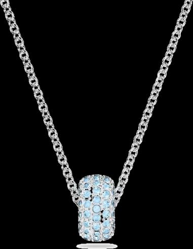 Swarovski 5642886 montre femme, collier plaqué rhodium rehaussé de cristaux bleus