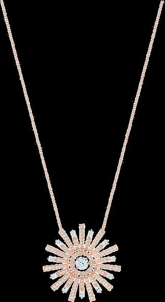 Swarovski 5459593 montre femme, collier plaqué or rose avec soleil cristaux