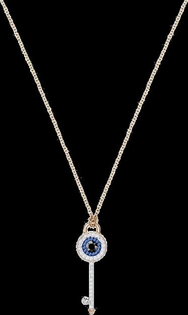 Swarovski Symbolica Evil Eye Necklace 5437517 in rose gold plated metal with multi-colored crystals