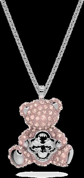 Swarovski 5599168 montre femme, collier ourson avec cristaux roses
