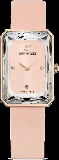 Swarovski 5547719 montre femme, cadran rose et bracelet cuir beige