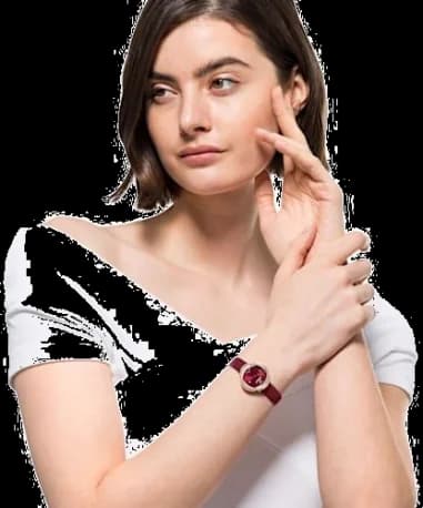 Swarovski 5552780 Bordeaux Leather Watch with Crystal-Set Dial vue 5