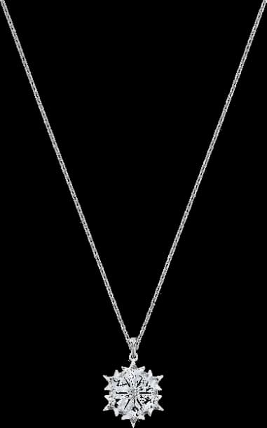 Swarovski 5428432 montre femme, pendentif flocon neige rhodié cristaux blancs