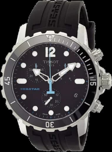 Montre Homme Tissot T0664171705700 Seastar 1000 Acier et Gomme Noire