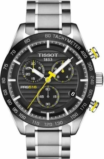Tissot T1004171105100 montre homme, cadran noir, bracelet acier bicolore