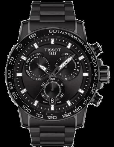 Montre Tissot T1256173305100 Supersport Chrono en Acier Noir 45,5 mm