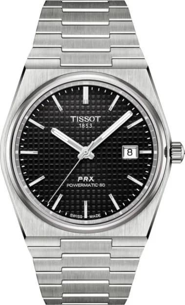 Tissot T1374071105100 PRX Automatic Stainless Steel Black Waffle Dial Watch
