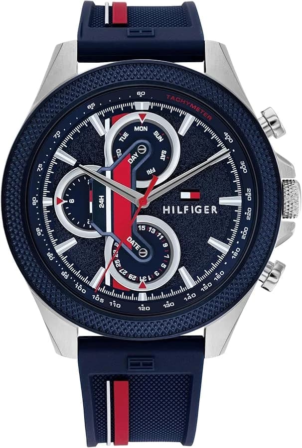 Montre Tommy Hilfiger 1792083 homme cadran bleu bracelet silicone