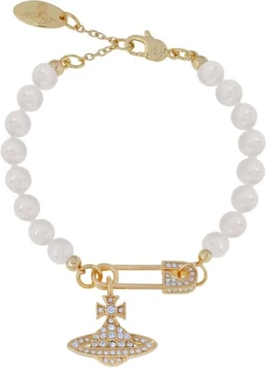 Bracelet épingle Vivienne Westwood à perles pendentif Lucrece
