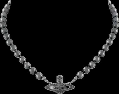 Vivienne Westwood low relief choker in black pearls