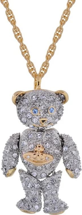 Vivienne Westwood 111592G montre femme, collier ours en métal doré micropavé cristaux