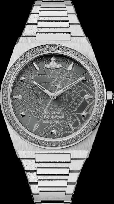 Women's Vivienne Westwood Charterhouse VV244GYSL watch, silver-tone stainless steel bracelet, gray dial