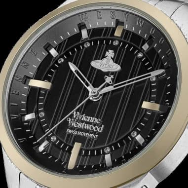 Vivienne Westwood VV262BKSG vue de côté, bracelet acier