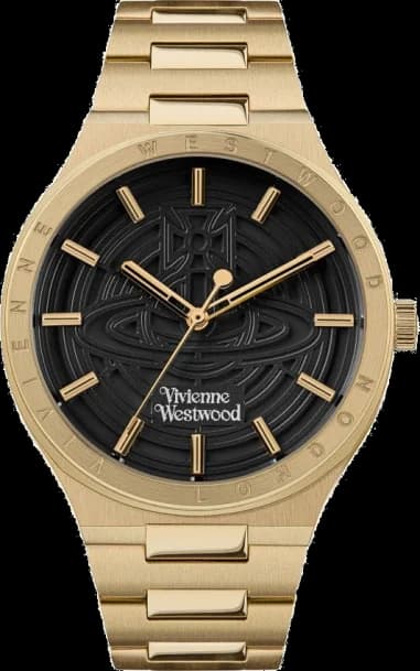 Montre Vivienne Westwood VV249BKGD unisexe cadran noir bracelet acier