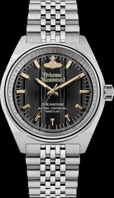 Montre Vivienne Westwood VV251BKSL unisexe cadran noir bracelet acier