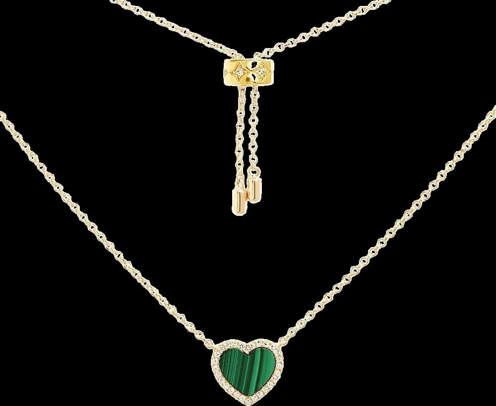 APM Monaco YC6931XMAL montre femme, collier ajustable cœur malachite mini