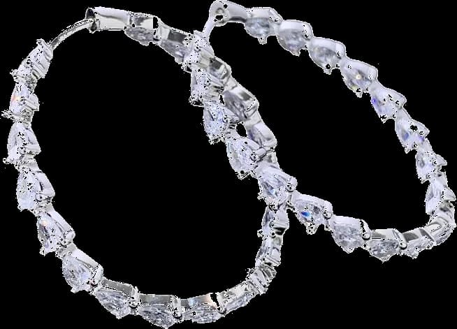 APM Monaco AE280 montre femme, créoles argent 925 cristaux poire blancs