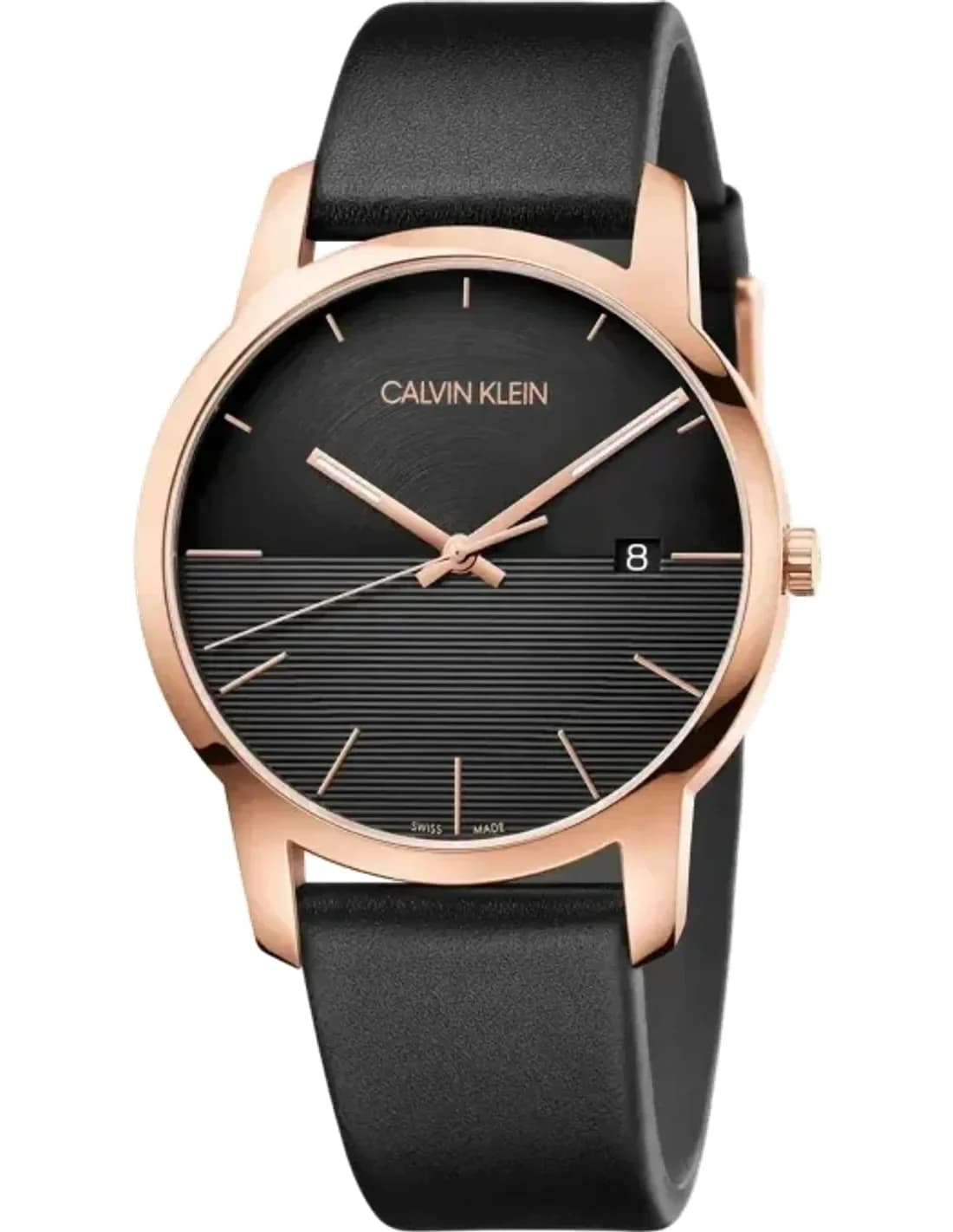 Calvin Klein K2G2G6CZ Black Dial and Leather Strap Watch